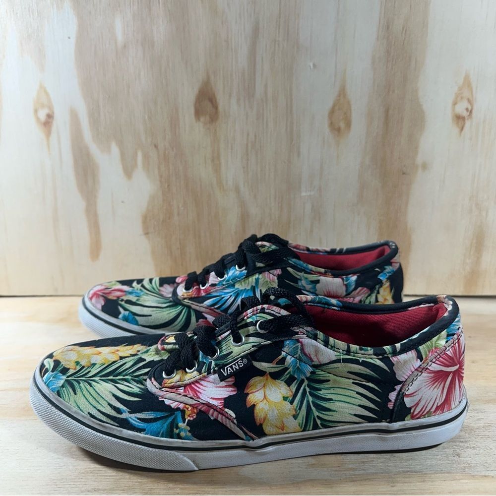Vans Hawaiian Black Tropical Floral Sneakers Women’s Size 7.5
